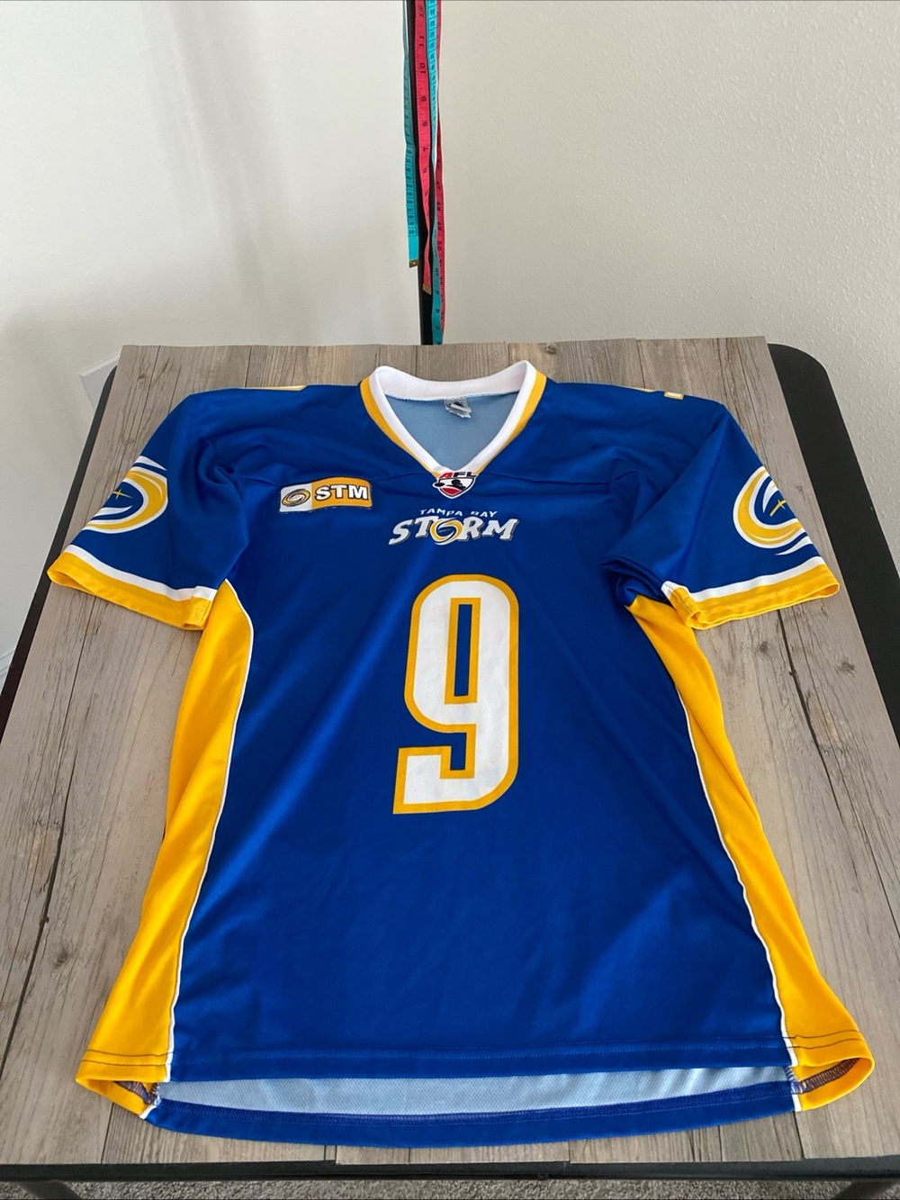 Tampa Bay Storm AFL Blue #9 Men's Short Sleeve Jersey Made In USA Medium